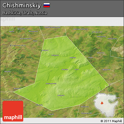 Physical 3D Map of Chishminskiy, satellite outside