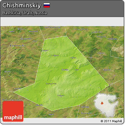 Physical 3D Map of Chishminskiy, satellite outside