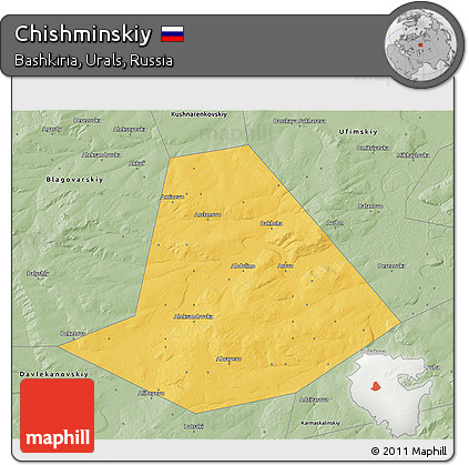 Savanna Style 3D Map of Chishminskiy
