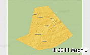 Savanna Style 3D Map of Chishminskiy, single color outside