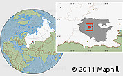 Savanna Style Location Map of Chishminskiy, highlighted country, highlighted parent region, hill shading