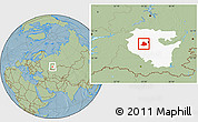Savanna Style Location Map of Chishminskiy, highlighted parent region, hill shading