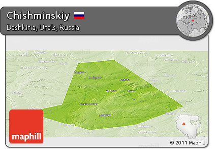 Physical Panoramic Map of Chishminskiy, lighten