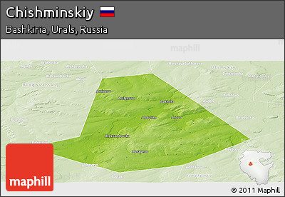 Physical Panoramic Map of Chishminskiy, lighten