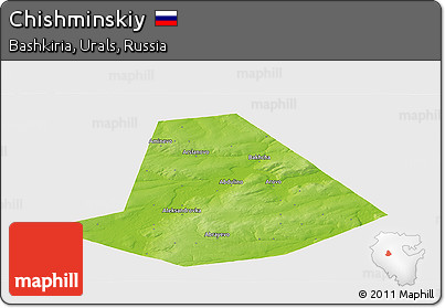 Physical Panoramic Map of Chishminskiy, single color outside
