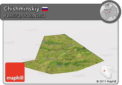 Satellite Panoramic Map of Chishminskiy, cropped outside