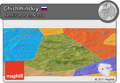 Satellite Panoramic Map of Chishminskiy, political outside