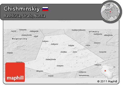 Silver Style Panoramic Map of Chishminskiy