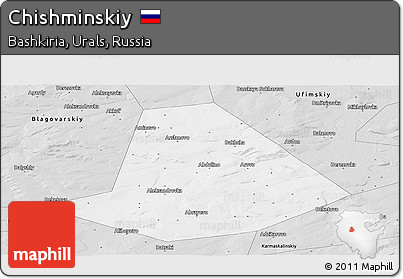 Silver Style Panoramic Map of Chishminskiy