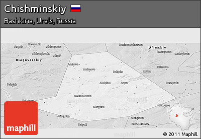 Silver Style Panoramic Map of Chishminskiy