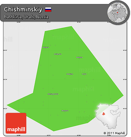Political Simple Map of Chishminskiy, single color outside