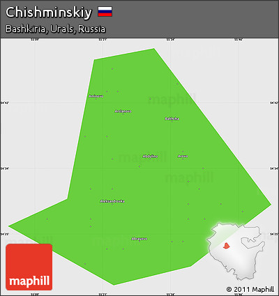Political Simple Map of Chishminskiy, single color outside