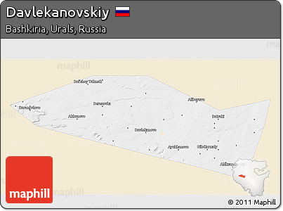 Classic Style 3D Map of Davlekanovskiy, single color outside