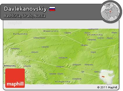 Physical 3D Map of Davlekanovskiy
