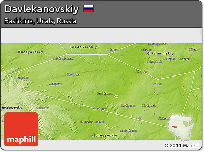 Physical 3D Map of Davlekanovskiy