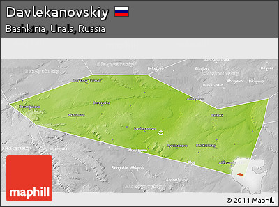 Physical 3D Map of Davlekanovskiy, lighten, desaturated