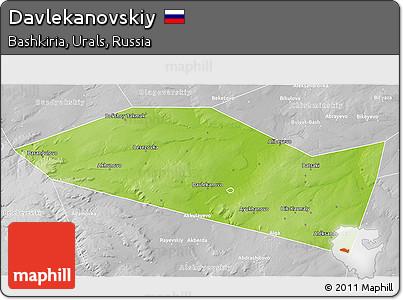 Physical 3D Map of Davlekanovskiy, lighten, desaturated