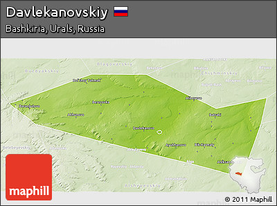 Physical 3D Map of Davlekanovskiy, lighten