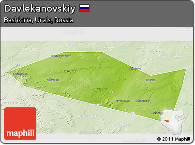 Physical 3D Map of Davlekanovskiy, lighten