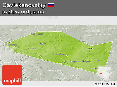 Physical 3D Map of Davlekanovskiy, lighten, semi-desaturated