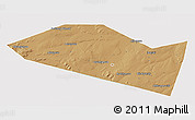 Political 3D Map of Davlekanovskiy, cropped outside