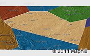 Political 3D Map of Davlekanovskiy, darken