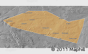 Political 3D Map of Davlekanovskiy, desaturated