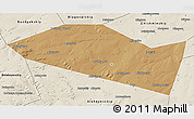 Political 3D Map of Davlekanovskiy, shaded relief outside