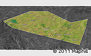 Satellite 3D Map of Davlekanovskiy, darken, desaturated