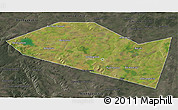 Satellite 3D Map of Davlekanovskiy, darken, semi-desaturated