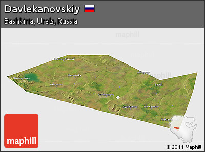 Satellite 3D Map of Davlekanovskiy, single color outside