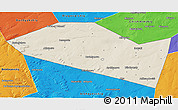 Shaded Relief 3D Map of Davlekanovskiy, political outside
