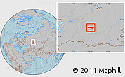 Gray Location Map of Davlekanovskiy, hill shading