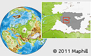 Physical Location Map of Davlekanovskiy, highlighted parent region, highlighted grandparent region