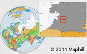 Political Location Map of Davlekanovskiy, highlighted country, highlighted grandparent region