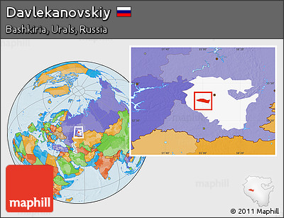 Political Location Map of Davlekanovskiy, highlighted parent region
