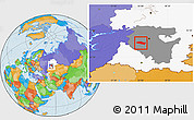 Political Location Map of Davlekanovskiy, highlighted parent region, highlighted grandparent region
