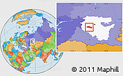 Political Location Map of Davlekanovskiy, highlighted parent region