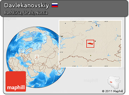Shaded Relief Location Map of Davlekanovskiy