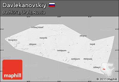 Gray Map of Davlekanovskiy, single color outside