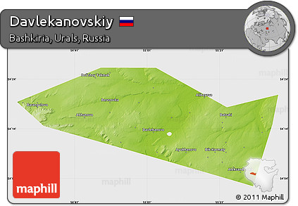 Physical Map of Davlekanovskiy, single color outside