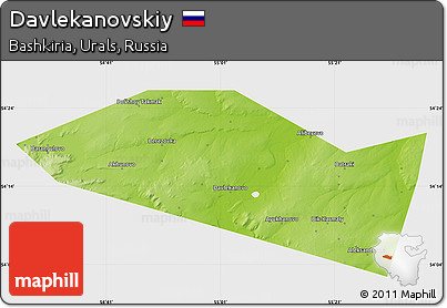 Physical Map of Davlekanovskiy, single color outside
