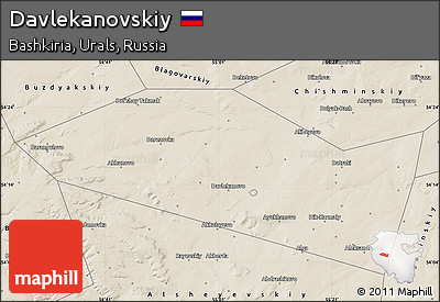 Shaded Relief Map of Davlekanovskiy