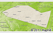 Shaded Relief Map of Davlekanovskiy, physical outside