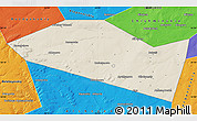 Shaded Relief Map of Davlekanovskiy, political outside