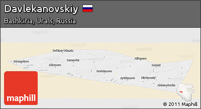 Classic Style Panoramic Map of Davlekanovskiy, single color outside