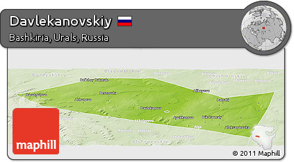 Physical Panoramic Map of Davlekanovskiy, lighten