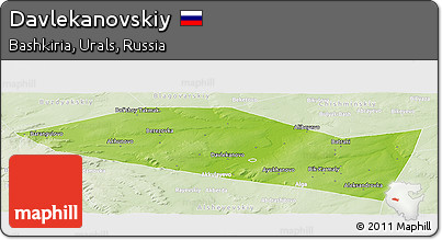 Physical Panoramic Map of Davlekanovskiy, lighten