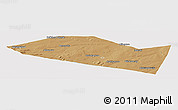 Political Panoramic Map of Davlekanovskiy, cropped outside