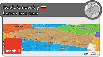 Political Panoramic Map of Davlekanovskiy